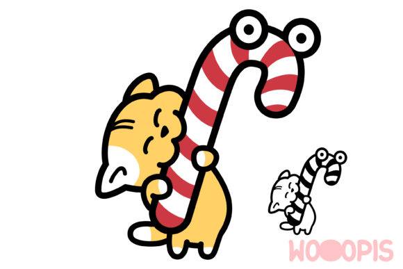 A Candy Cat Illustration for Festive Design Projects