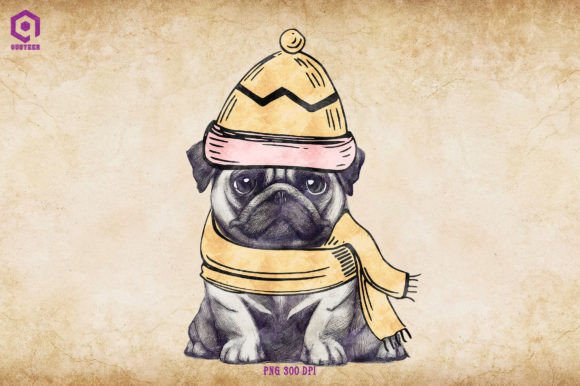A Designer Reviews Pug Cozy Christmas Graphics & Illustrations