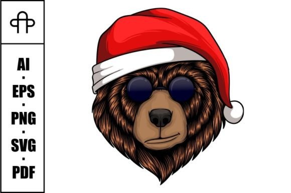 A Festive Bear Head Graphic Perfect for Holiday Content