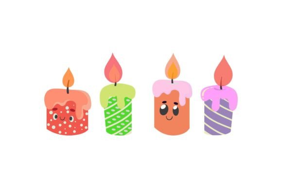 Christmas Candle Art: A Festive Illustration for Commercial Graphics