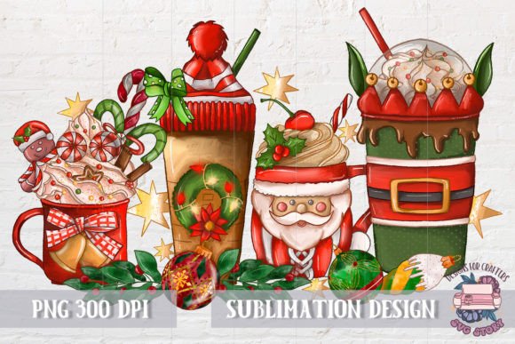 Christmas Chocolate Coffee: A Festive Graphic Design Asset