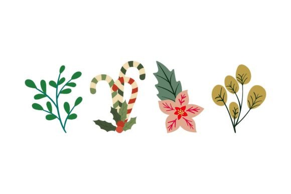 Christmas Flower Art Graphics for Illustrations & Branding