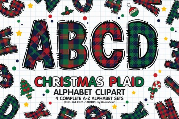 Christmas Plaid Letters: A Festive Graphic Asset for Brand Design