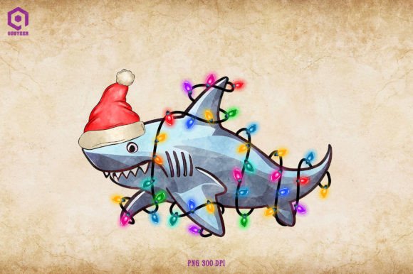 Crafting a Shark Christmas Tree Lights Graphic Asset Review