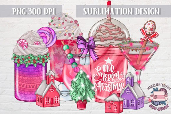 Evaluating the Pink Christmas Sublimation Coffee PNG Design for Embroidery