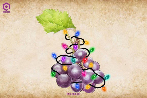 Grape Christmas Tree Lights Graphics for Festive Branding