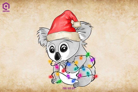 Koala Christmas Tree Lights: A Festive Graphic Design Asset