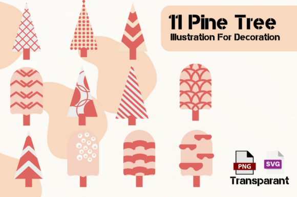 Modern Pink Christmas Trees for Editorial Graphics