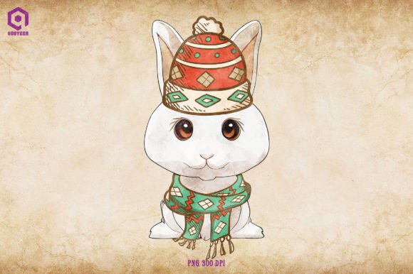 Rabbit Cozy Christmas Graphics for Branding and Content