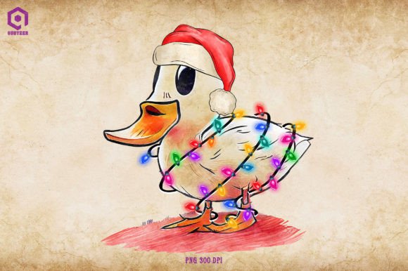 Why This Duck Christmas Tree Lights Illustration is a Crafter's Gem